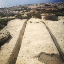 Cart ruts close to the Ras il-Wardija sanctuary. Photo credit - Andrea Gibbons