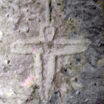 Image of Tanit or Christian cross sculpted on Ras il-Wardija rock-wall, now at Gozo Archaeological Museum. Photo credit - Bonanno and Cilia