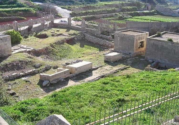 Site of the Mgarr-Ghajn Tuffieha Roman Baths. Unfortunately years of exposure to the elements has damaged many of the flooring tiles