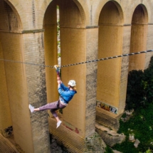 Abseiling down the amazing location of Mosta Bridge