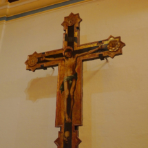 Oils on wood crucifix, by Polidoro Caldara da Caravaggio (1492-1543), may have replaced a Rhodian icon that perished in the fire.