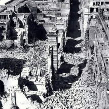 World War II - Devastation in Old Bakery Street following enemy bombing raids
