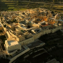 Aerial view, fortifications of Mdina, Malta