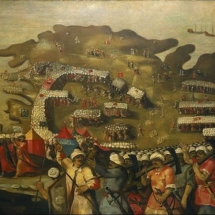 Great Siege fresco by Matteo Perez d&#039;Aleccio showing the Ottoman Army preparing to attack the Grand Harbour, top left. Photo Daniel Cilia