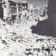 Senglea - Victory Street reduced to rubble by enemy bombing in WWII. Photo courtesy of Louis Henwood