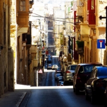 Senglea's steep streets which were built and populated after the Great Seige of 1565.