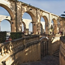 Upper Barrakka arcades which were previously roofed over. Photo by Barbara Weibel