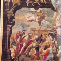 St John Cast into Prison, one of Mattia Preti&#039;s wall paintings in the vault cycle on St John the Baptist&#039;s life