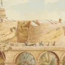 A painting showing Porta San Giorgio during the Knights