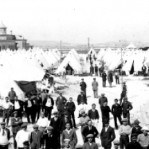 A view of man tents looking towards the Verdala photograph by Kofler