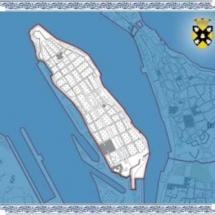 Aerial view Map of Senglea showing its grid pattern