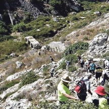 Descending into Wied il-Għasel from beneath Fort Mosta towards the remains of the Victoria Lines stop-wall which originally bridged the valley. Photo Courtesy Of The Ramblers’ Association Malta