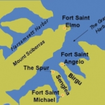 Map of the Harbour Area showing where Senglea is situated