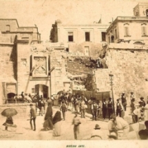 Porta del Monte or Marina Gate, being dismantled in 1885 to be replaced by the larger Victoria Gate