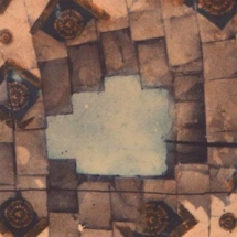 The sky visible through the hole in Mosta church dome made by the unexploded bomb on April 9, 1942